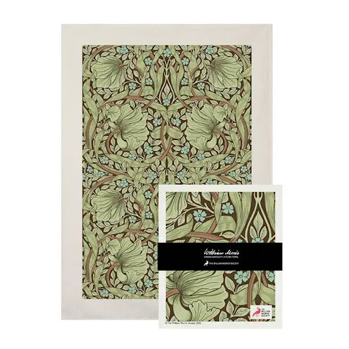 William Morris tea towel & dishcloth set Pimpernell