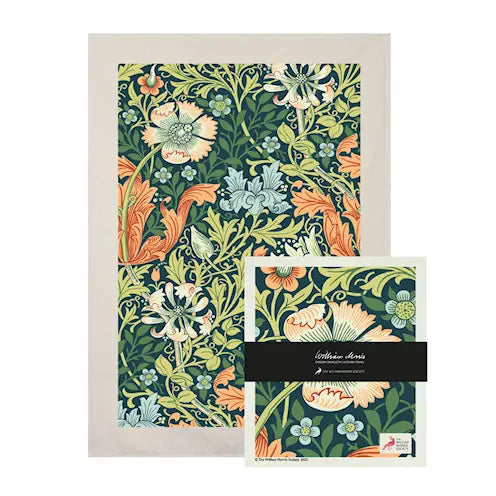 William Morris set tea towel & dishcloth Compton green