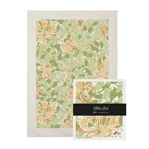 William Morris set tea towel & dishcloth honeysuckle