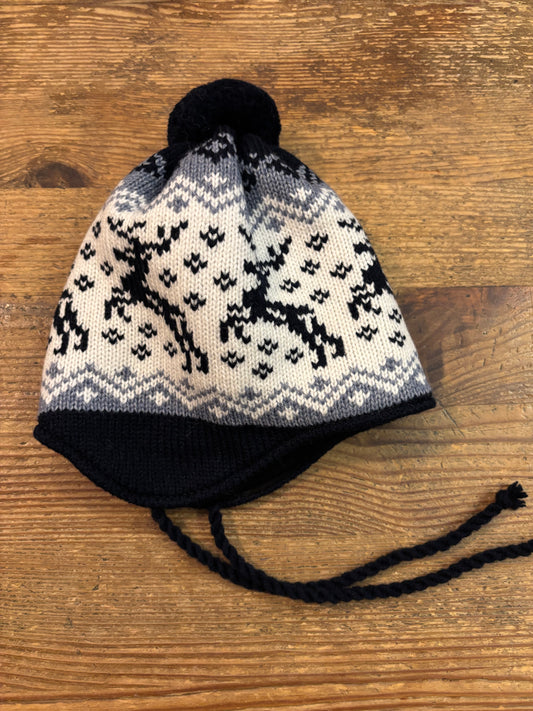 Reindeer hat in blue and white